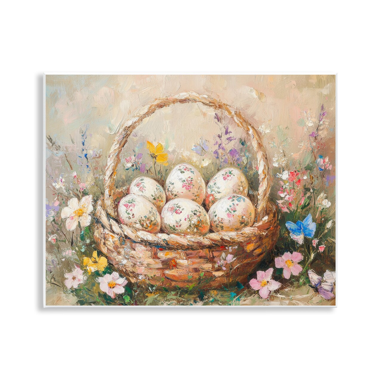 Stupell Industries Delicate Flowers for Easter Wall Plaque, design by Petal Prints Design